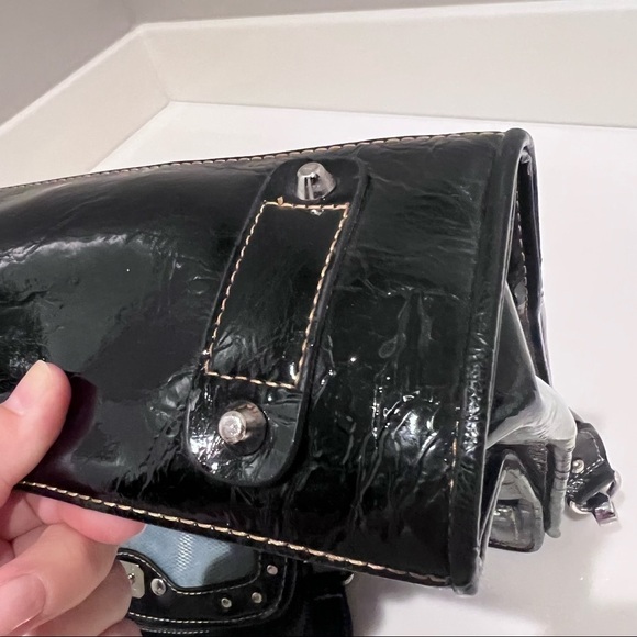 Lawyer’s bag top handle Leather croc embossing patent leather briefcase Retro - Picture 11 of 16